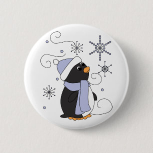 Badge Rond 5 Cm Pingouin dans la crainte