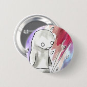 Badge Rond 5 Cm pingouin dans une tempête de neige (Devant & derrière)