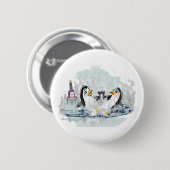 Badge Rond 5 Cm Pingouin de baquet chaud (Devant & derrière)