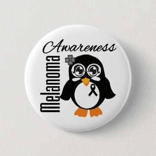 Badge Rond 5 Cm Pingouin de conscience de mélanome