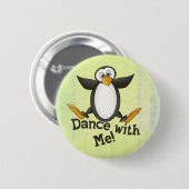 Badge Rond 5 Cm Pingouin de danse (Devant & derrière)