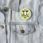 Badge Rond 5 Cm Pingouin de danse (En situation)