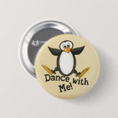 Badge Rond 5 Cm Pingouin de danse (Devant & derrière)