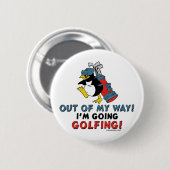 Badge Rond 5 Cm Pingouin de golf (Devant & derrière)