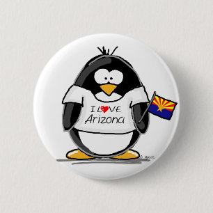 Badge Rond 5 Cm Pingouin de l'Arizona