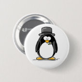 Badge Rond 5 Cm Pingouin de marié (Devant & derrière)
