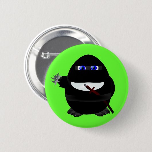 Badge Rond 5 Cm Pingouin de Ninja (Devant & derrière)