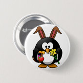 Badge Rond 5 Cm Pingouin de Pâques (Devant & derrière)