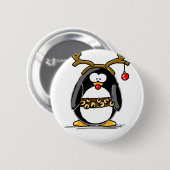 Badge Rond 5 Cm Pingouin de Rudolph (Devant & derrière)