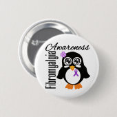 Badge Rond 5 Cm Pingouin de sensibilisation à la fibromyalgie (Devant & derrière)