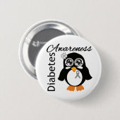Badge Rond 5 Cm Pingouin de sensibilisation au diabète (Devant & derrière)