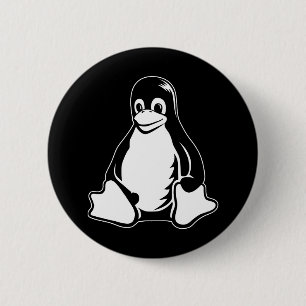 Badge Rond 5 Cm Pingouin de Tux - (Linux, Open Source, Copyleft,