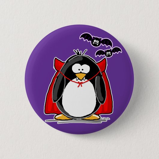 Badge Rond 5 Cm Pingouin de vampire (Devant)