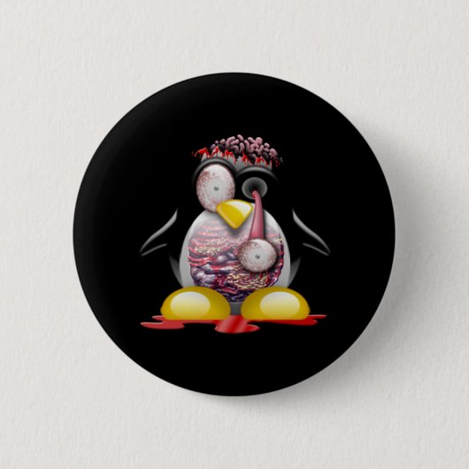 Badge Rond 5 Cm Pingouin de zombi (Devant)