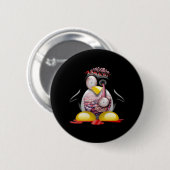 Badge Rond 5 Cm Pingouin de zombi (Devant & derrière)