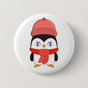 Badge Rond 5 Cm Pingouin d'hiver pour bébé