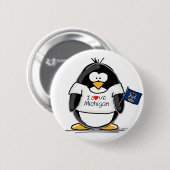 Badge Rond 5 Cm Pingouin du Michigan (Devant & derrière)