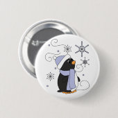 Badge Rond 5 Cm Pingouin en Awe (Devant & derrière)