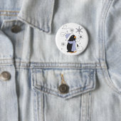 Badge Rond 5 Cm Pingouin en Awe (En situation)