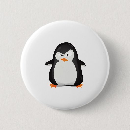 Badge Rond 5 Cm Pingouin fâché (Devant)