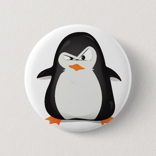 Badge Rond 5 Cm Pingouin fâché (Devant)