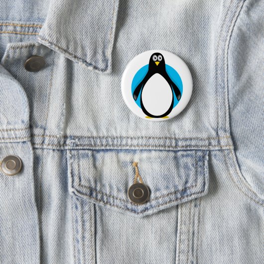 Badge Rond 5 Cm Pingouin mignon (En situation)