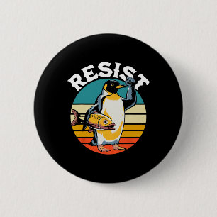 Badge Rond 5 Cm Pingouin palmes vers le haut résiste aux pingouins