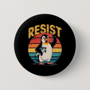 Badge Rond 5 Cm Pingouin palmes vers le haut résiste aux pingouins