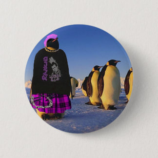 Badge Rond 5 Cm Pingouin punk