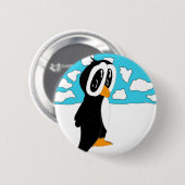 Badge Rond 5 Cm Pingouin solitaire (Devant & derrière)