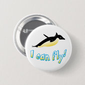 Badge Rond 5 Cm Pingouin volant (Devant & derrière)