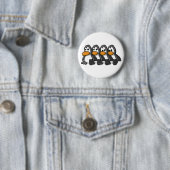 Badge Rond 5 Cm Pingouins (En situation)