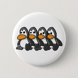 Badge Rond 5 Cm Pingouins