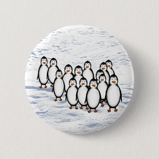 Badge Rond 5 Cm Pingouins (Devant)