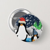 Badge Rond 5 Cm Pingouins (Devant & derrière)