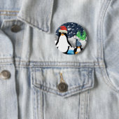 Badge Rond 5 Cm Pingouins (En situation)