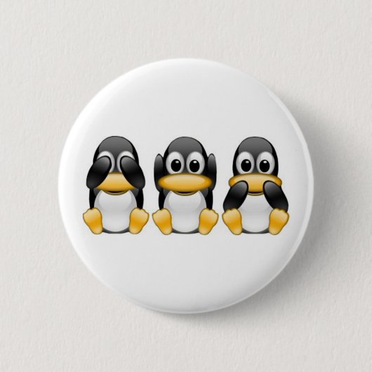 Badge Rond 5 Cm Pingouins (Devant)