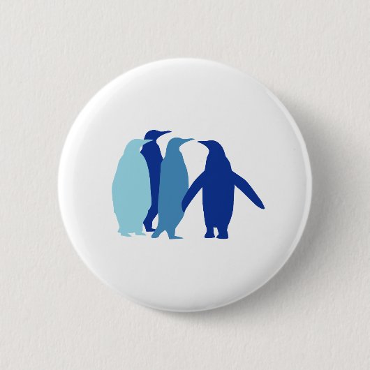 Badge Rond 5 Cm Pingouins bleus (Devant)
