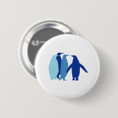 Badge Rond 5 Cm Pingouins bleus (Devant & derrière)