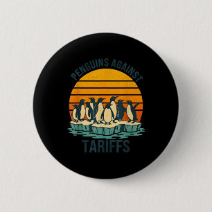 Badge Rond 5 Cm Pingouins contre les tarifs douaniers Anti Tarifs