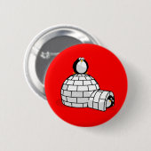 Badge Rond 5 Cm Pingouins et bouton d'igloo (Devant & derrière)