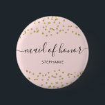Badge Rond 5 Cm Pink and Gold Parties scintillant bridesmaid 6 Cm<br><div class="desc">Serez-Vous Mon Clavier De Propositions D'Épouse. Conçu pour coordonner avec notre collection de mariages de Parties scintillant rose et or, ce mignon badge comporte une bordure de parties scintillant or sur arrière - plan rose. Pour une personnalisation plus avancée de cette conception, cliquez sur le bouton "PERSONNALISER" ci-dessus. Veuillez noter...</div>