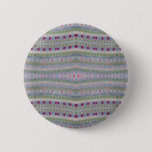 Badge Rond 5 Cm Pink and Green Pretty Hearts Motif (Devant)