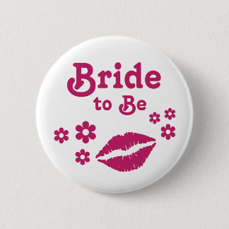 Badge Rond 5 Cm Pink Bride to Be Pin - épingles de fête de mariée 