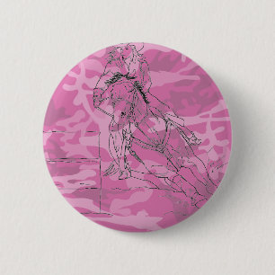 Badge Rond 5 Cm Pink Camo Barrel Racer
