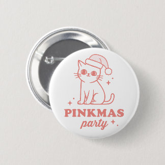 Badge Rond 5 Cm Pink Christmas party pinkmas aesthetic cat