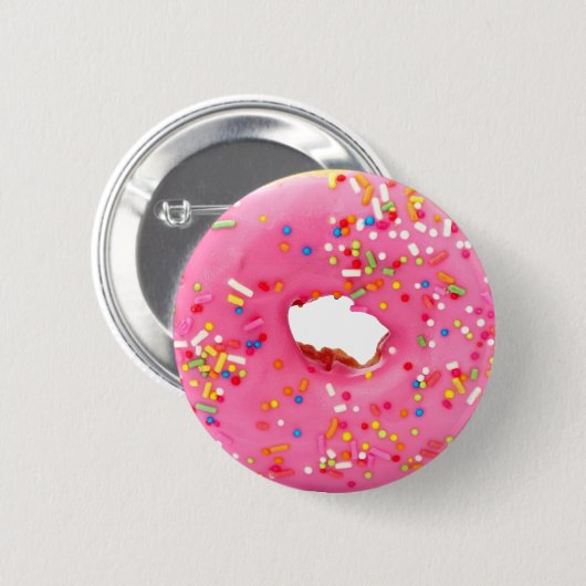 Badge Rond 5 Cm Pink donut (Devant & derrière)