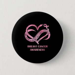 Badge Rond 5 Cm Pink Heart Hope Love Faith Cancer du sein Sensibil
