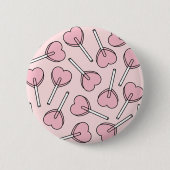 Badge Rond 5 Cm Pink Lollipops, Heart Lollipops, Lollipop Pattern (Devant)