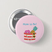 Badge Rond 5 Cm Pink Maman to Be Beach Sac (Devant & derrière)